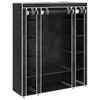 vidaXL Fabric Wardrobe with Compartments and Rods 45x150x176 cm Black