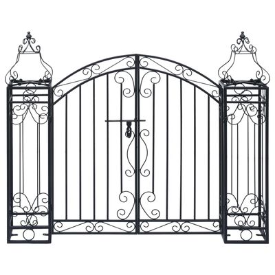 vidaXL Ornamental Garden Gate Wrought Iron 122x20.5x100 cm,  vidaXL Ornamental Garden Gate Wrought Iron 122x20.5x100 cm
