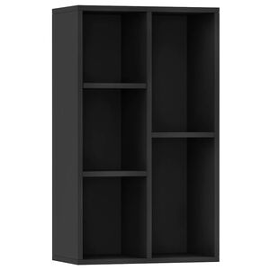 vidaXL Book Cabinet/Sideboard Black 50x25x80 cm Engineered Wood