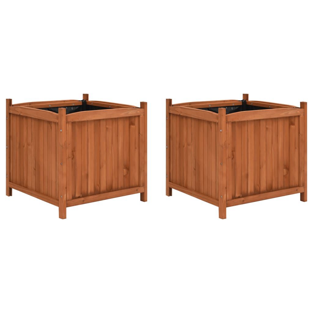 vidaXL Raised Beds 2 pcs 50x50x50 cm Firwood