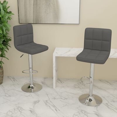 vidaXL Bar Stools 2 pcs Dark Grey Fabric, dark grey vidaXL Bar Stools 2 pcs Dark Grey Fabric