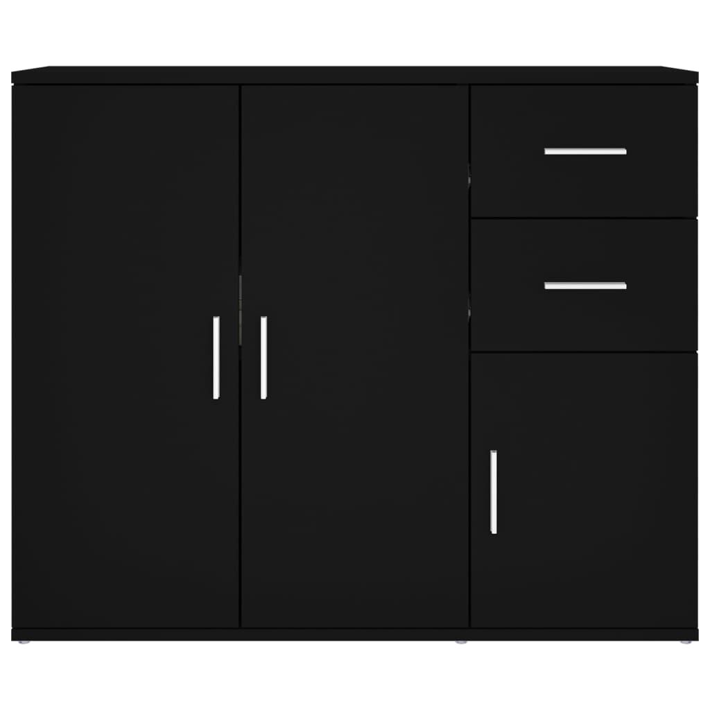 vidaXL Sideboard Black 91x29.5x75 cm Engineered Wood