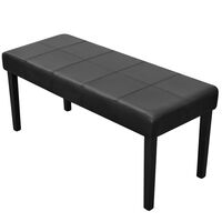 vidaXL Black High Quality Artificial Leather Bench, black vidaXL Black High Quality Artificial Leather Bench