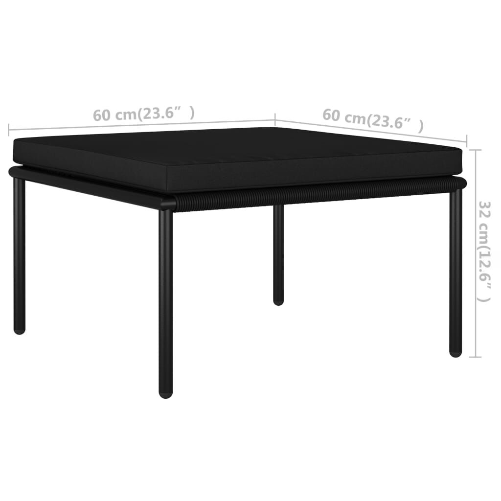 vidaXL 3 Piece Garden Lounge Set with Cushions Black PVC