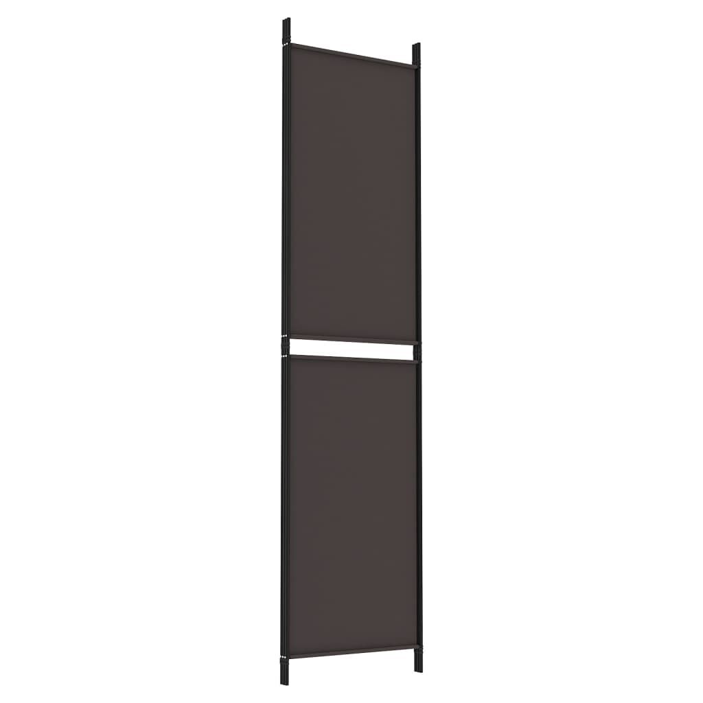 vidaXL 3-Panel Room Divider Brown 150x200 cm Fabric