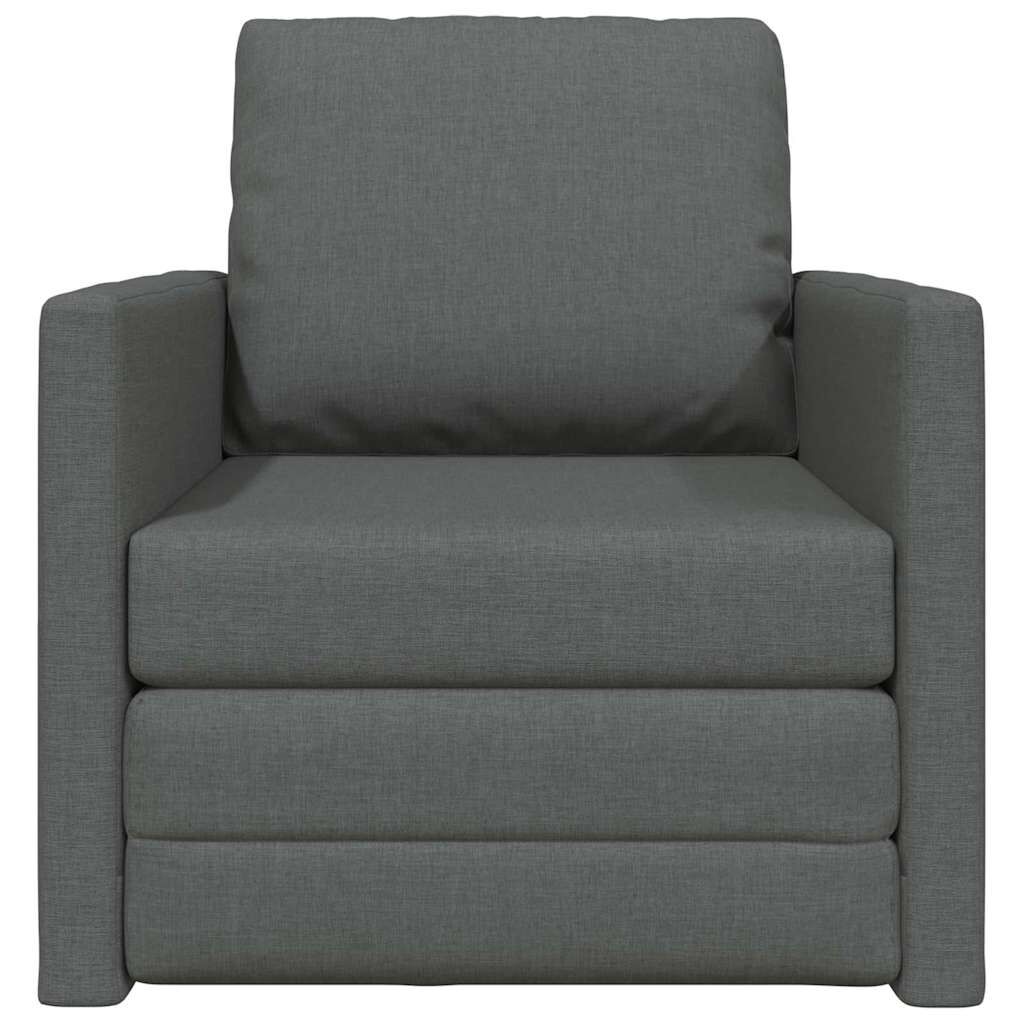 vidaXL Floor Sofa Bed 2-in-1 Dark Grey 112x174x55 cm Fabric