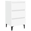 vidaXL Bed Cabinet with Metal Legs 2 pcs White 40x35x69 cm