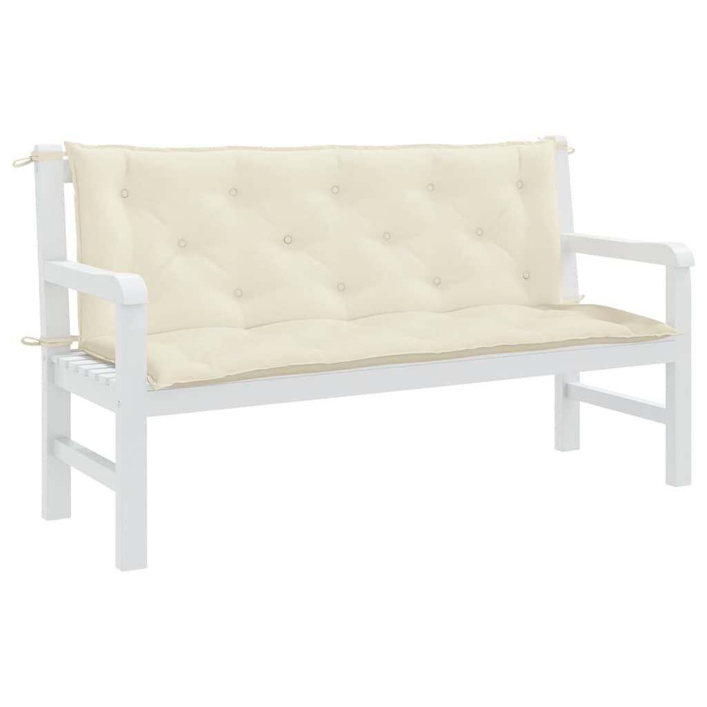 vidaXL Garden Bench Cushion Cream White 150x(50+50)x7cm Oxford Fabric