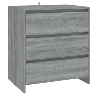 vidaXL 3 Piece Sideboard Grey Sonoma Engineered Wood