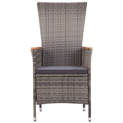 vidaXL Outdoor Chairs 2 pcs with Cushions Poly Rattan Grey, grey vidaXL Outdoor Chairs 2 pcs with Cushions Poly Rattan Grey
