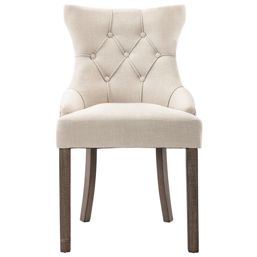 vidaXL Dining Chairs 2 pcs Beige Fabric