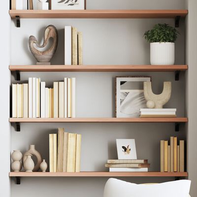 vidaXL Wall Shelf Light Brown 100x30x2 cm Treated Solid Wood Oak, light brown vidaXL Wall Shelf Light Brown 100x30x2 cm Treated Solid Wood Oak