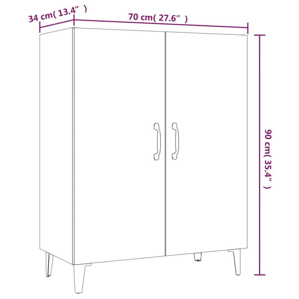 vidaXL Sideboard White 70x34x90 cm Engineered Wood