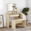 vidaXL Dressing Table with Mirror Sonoma Oak 86.5x35x136 cm