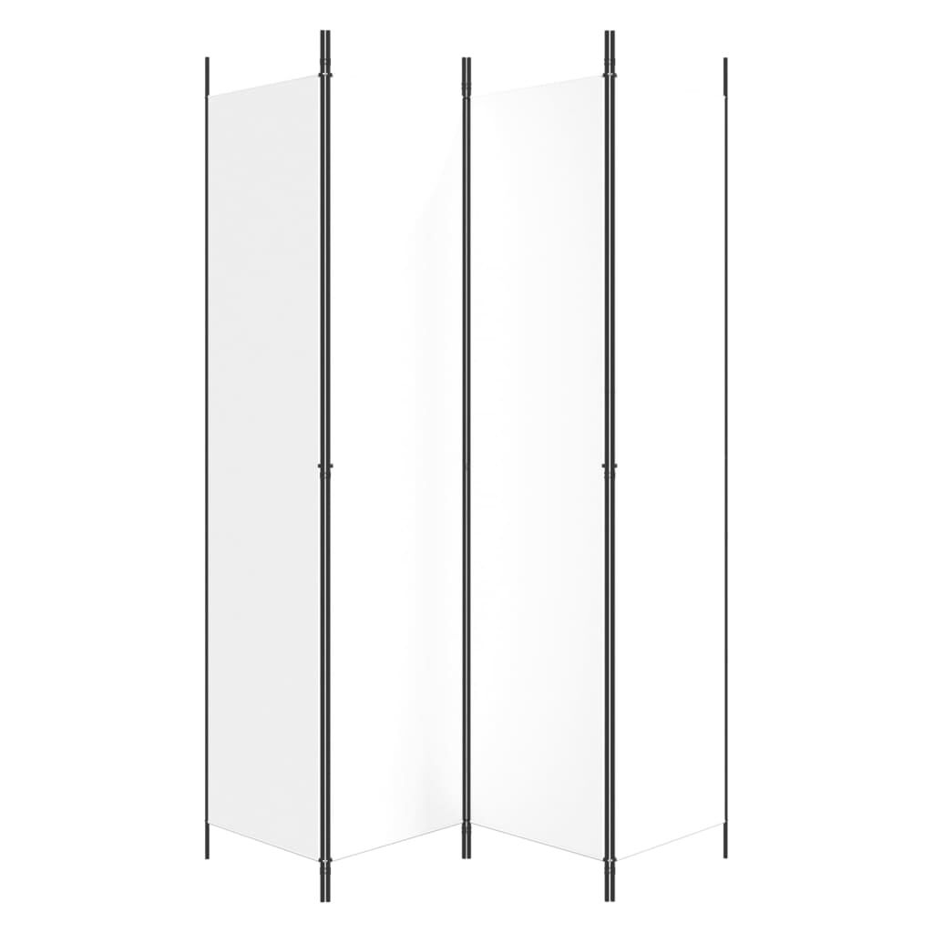 vidaXL 4-Panel Room Divider White 200x220 cm Fabric
