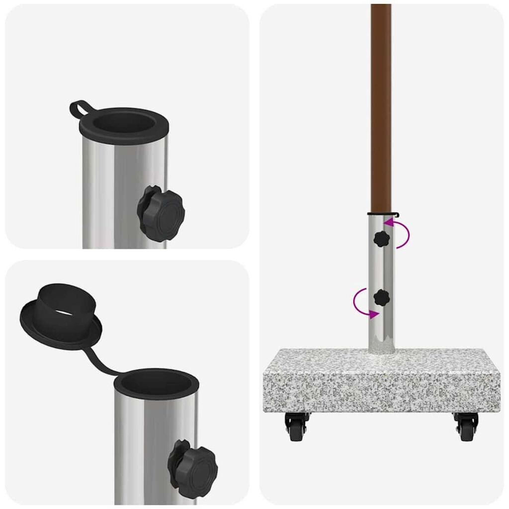 vidaXL Umbrella Base Light Grey 45x25x8.3 cm Granite