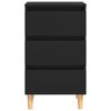 vidaXL Bed Cabinets with Solid Wood Legs 2 pcs Black 40x35x69 cm