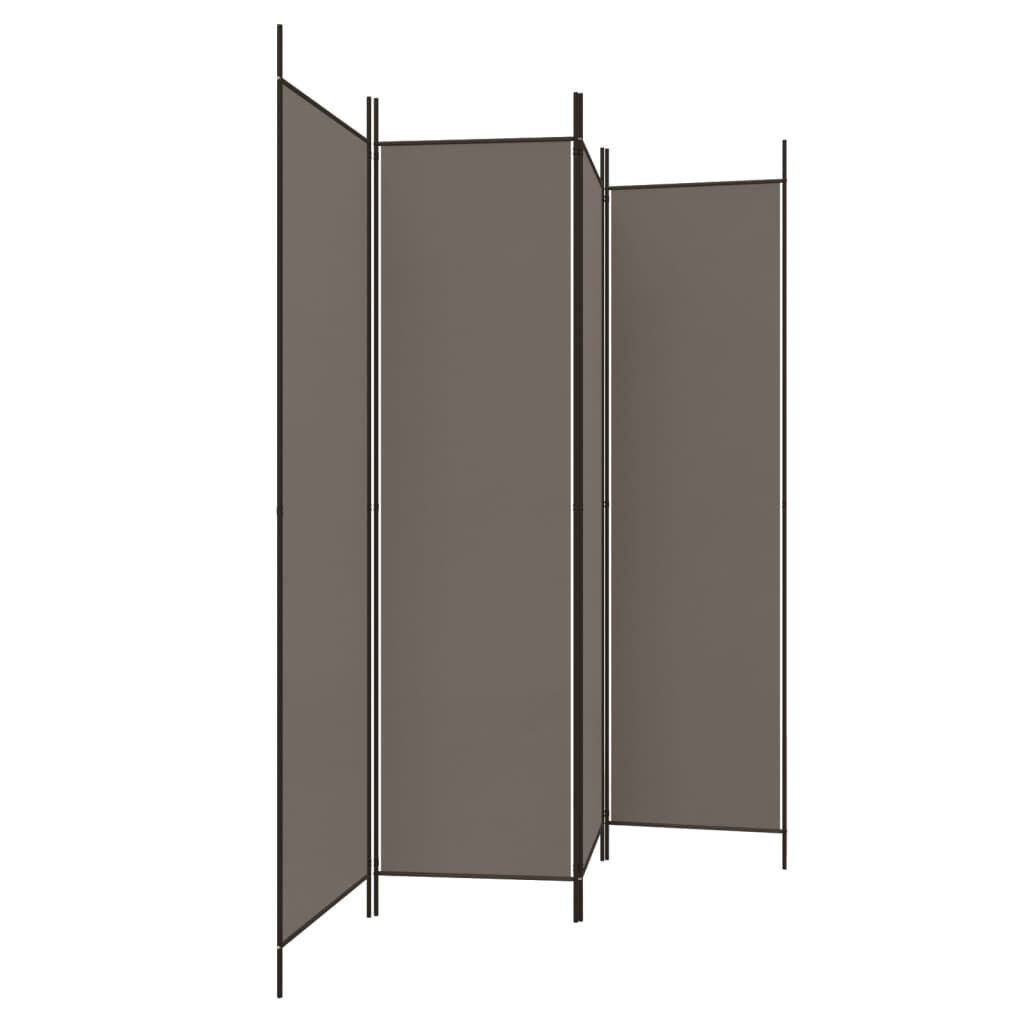 vidaXL 4-Panel Room Divider Anthracite 698x180 cm Fabric