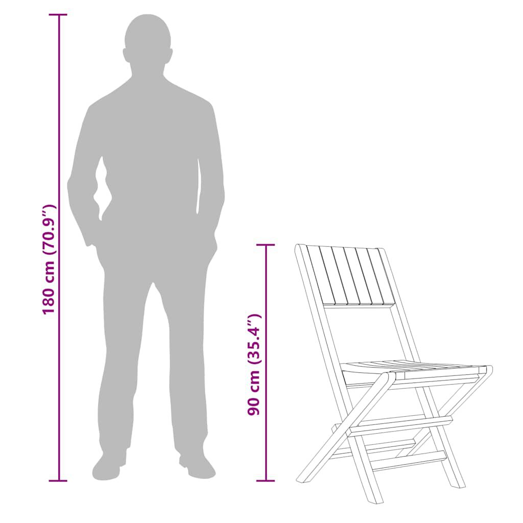 vidaXL Folding Garden Chairs 4 pcs 47x61x90 cm Solid Wood Teak