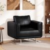 vidaXL Cube Armchair with Chrome Feet Black Faux Leather