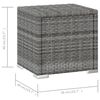 vidaXL Sun Lounger with Cushion and Tea Table Poly Rattan Grey