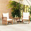 vidaXL Garden Chairs with Cushions 2 pcs Solid Acacia Wood