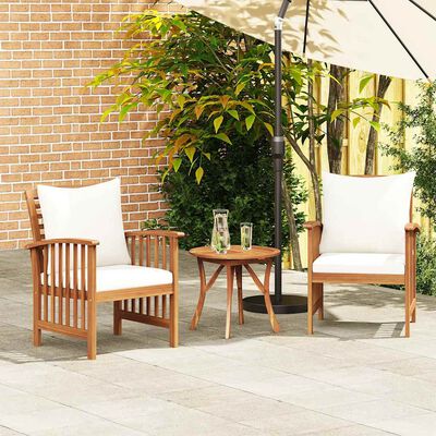 vidaXL Garden Chairs with Cushions 2 pcs Solid Acacia Wood,  vidaXL Garden Chairs with Cushions 2 pcs Solid Acacia Wood