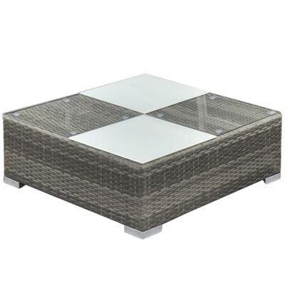 vidaXL 5 Piece Garden Lounge Set with Cushions Poly Rattan Grey, grey vidaXL 5 Piece Garden Lounge Set with Cushions Poly Rattan Grey