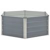 vidaXL Raised Garden Bed 129x129x46 cm Galvanised Steel Grey