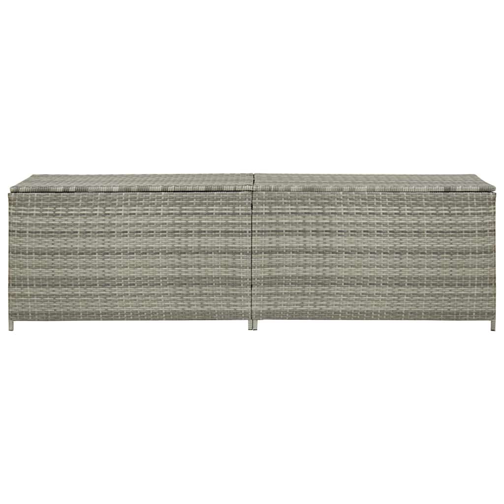 vidaXL Garden Storage Box Poly Rattan 200x50x60 cm Grey