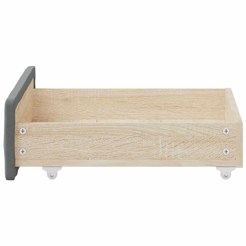 vidaXL Bed Drawers 2 pcs Dark Grey Engineered Wood and Fabric