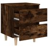 vidaXL Bed Cabinets with Solid Wood Legs 2 pcs Smoked Oak 40x35x50 cm