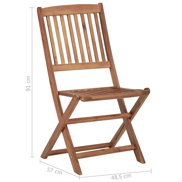 vidaXL Folding Outdoor Chairs 8 pcs Solid Acacia Wood