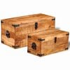 vidaXL Storage Chest Set 2 Pieces Rough Mango Wood