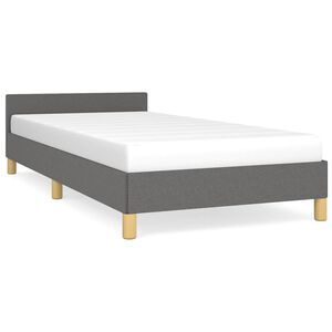 vidaXL Bed Frame without Mattress Dark Grey 90x200 cm Fabric