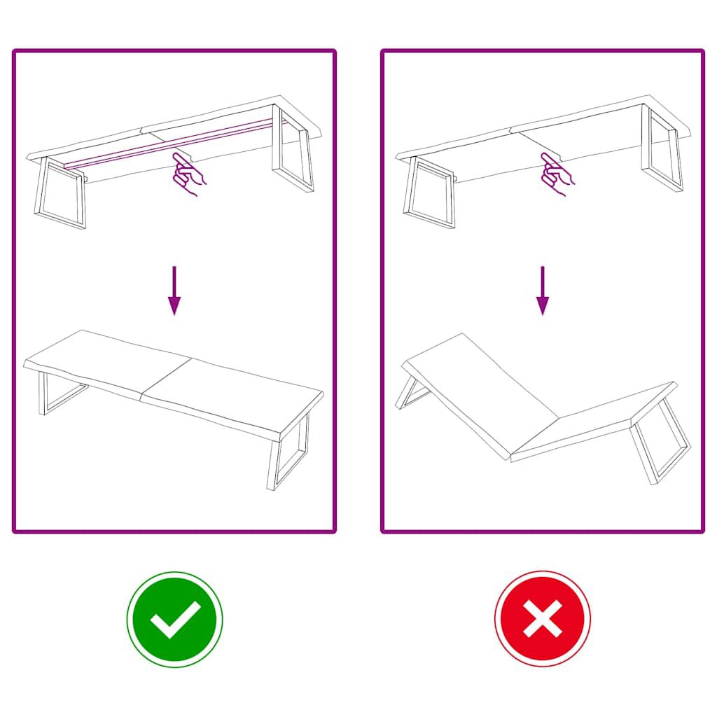 vidaXL Table Top Light Brown 180x60x(2-4)cm Treated Solid Wood Live Edge