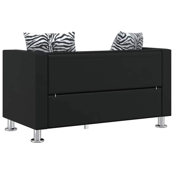 vidaXL Sofa 2-Seater Artificial Leather Black