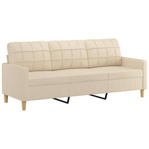 vidaXL 3-Seater Sofa Cream 180 cm Fabric