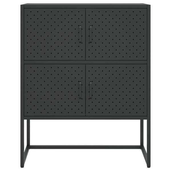 vidaXL Highboard Black 80x35x100 cm Steel