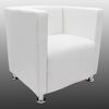 vidaXL Cube Armchair White Faux Leather