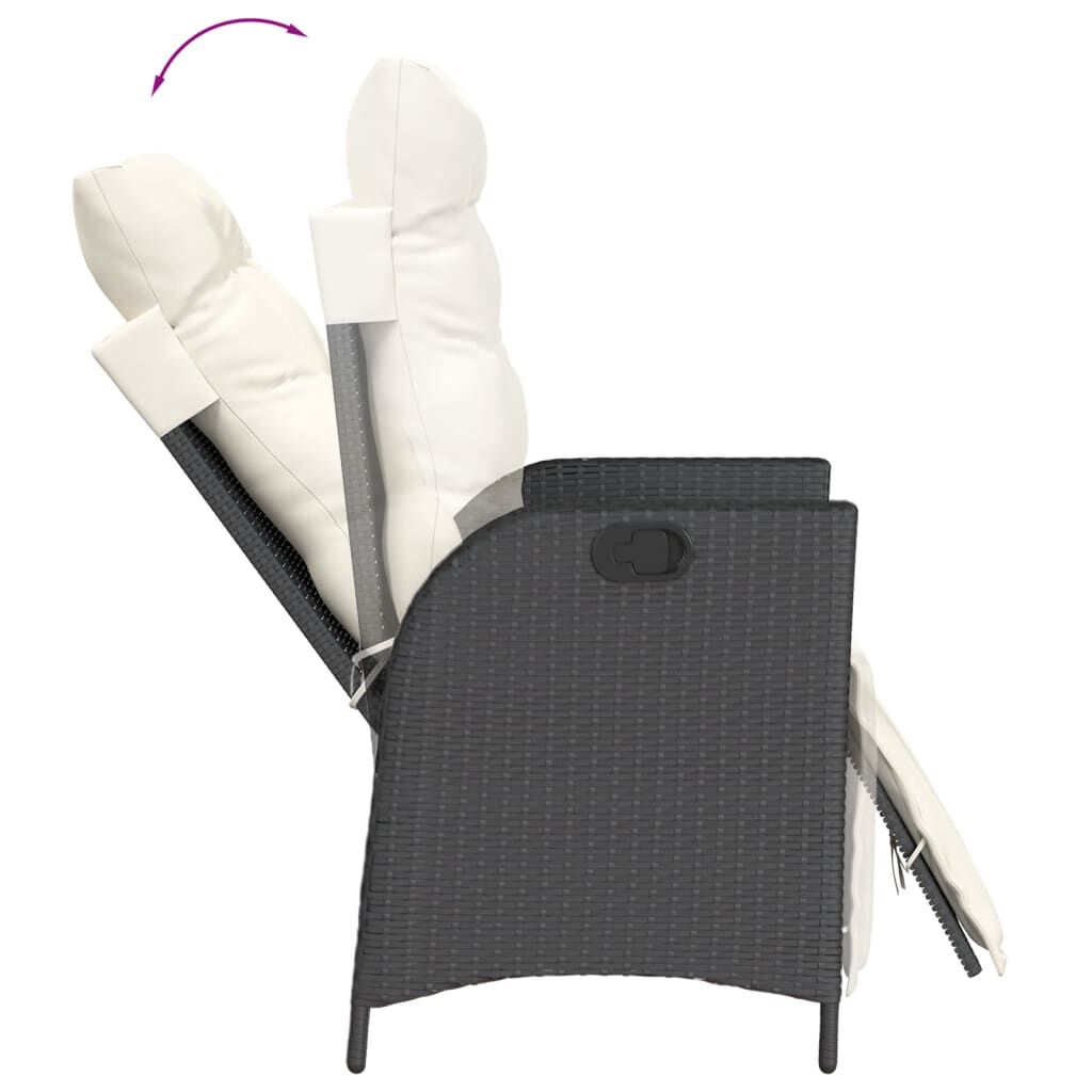 vidaXL 5 Piece Garden Dining Set with Cushions Black Poly Rattan
