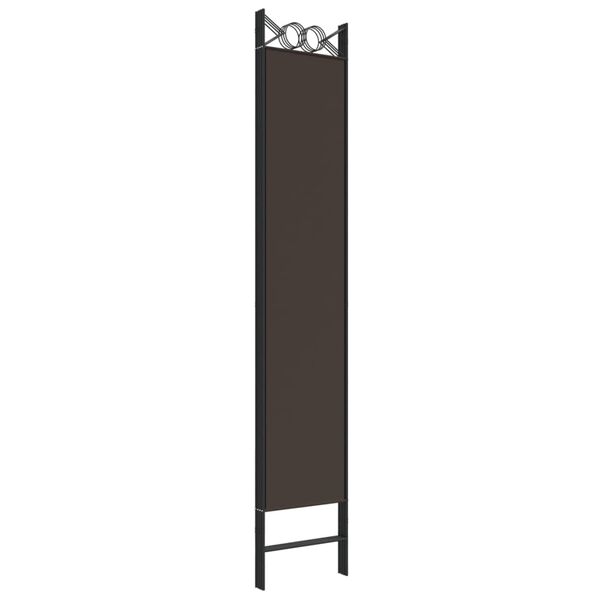 vidaXL 4-Panel Room Divider Brown 160x220 cm Fabric