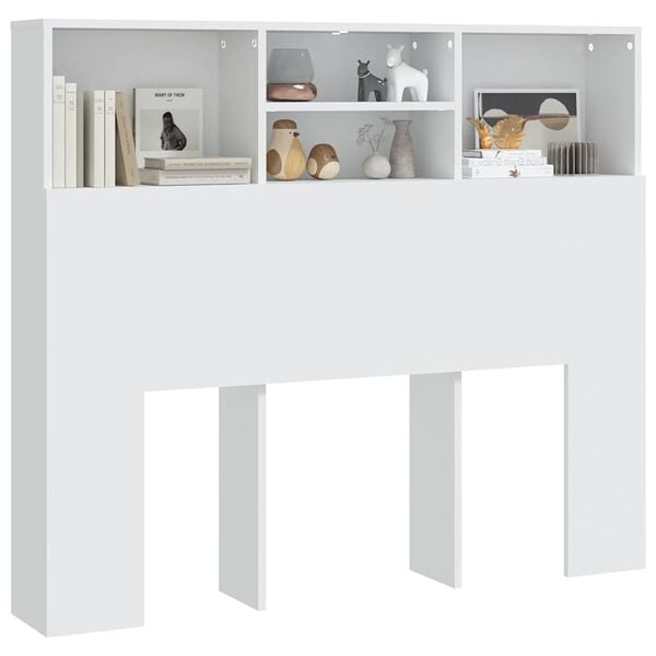 vidaXL Headboard Cabinet White 120x19x103.5 cm