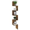 vidaXL Wall Corner Shelf Smoked Oak 20x20x127.5 cm Engineered Wood
