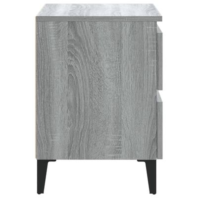 vidaXL Bed Cabinets with Metal Legs 2 pcs Grey Sonoma 40x35x50 cm, grey sonoma vidaXL Bed Cabinets with Metal Legs 2 pcs Grey Sonoma 40x35x50 cm