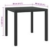 vidaXL Garden Table Black 80x80x74 cm Aluminium and WPC