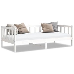 vidaXL Day Bed without Mattress White Solid Wood Pine 90x200cm