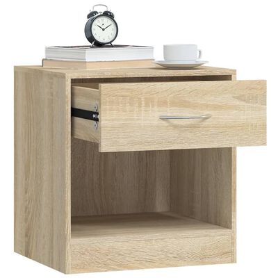 vidaXL Nightstand 2 pcs with Drawer Oak Colour, brown vidaXL Nightstand 2 pcs with Drawer Oak Colour