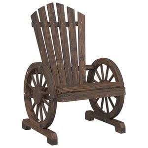 vidaXL Garden Adirondack Chair | Burnt Wood | Solid Fir Wood | Standard