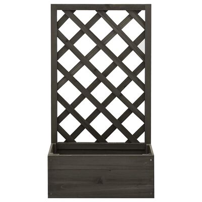 vidaXL Garden Trellis Planter Grey 50x25x90 cm Solid Firwood, grey vidaXL Garden Trellis Planter Grey 50x25x90 cm Solid Firwood